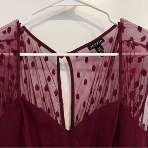 Burgundy Torrid 50’s style dress